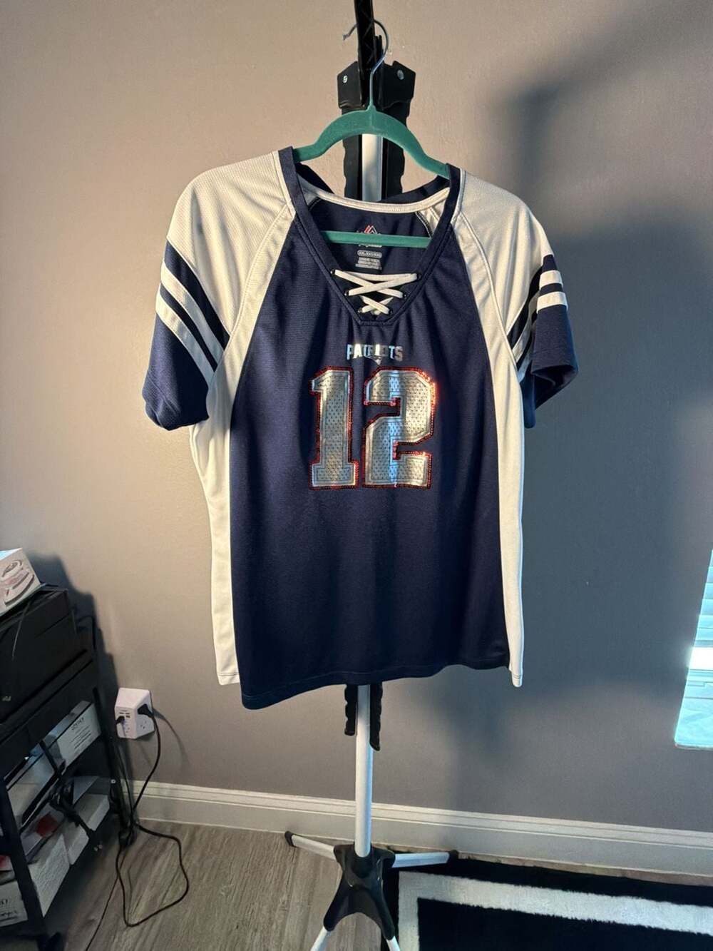 Majestic New England Patriots Tom Brady #12 Women's Lace-Up Football Jersey XXL